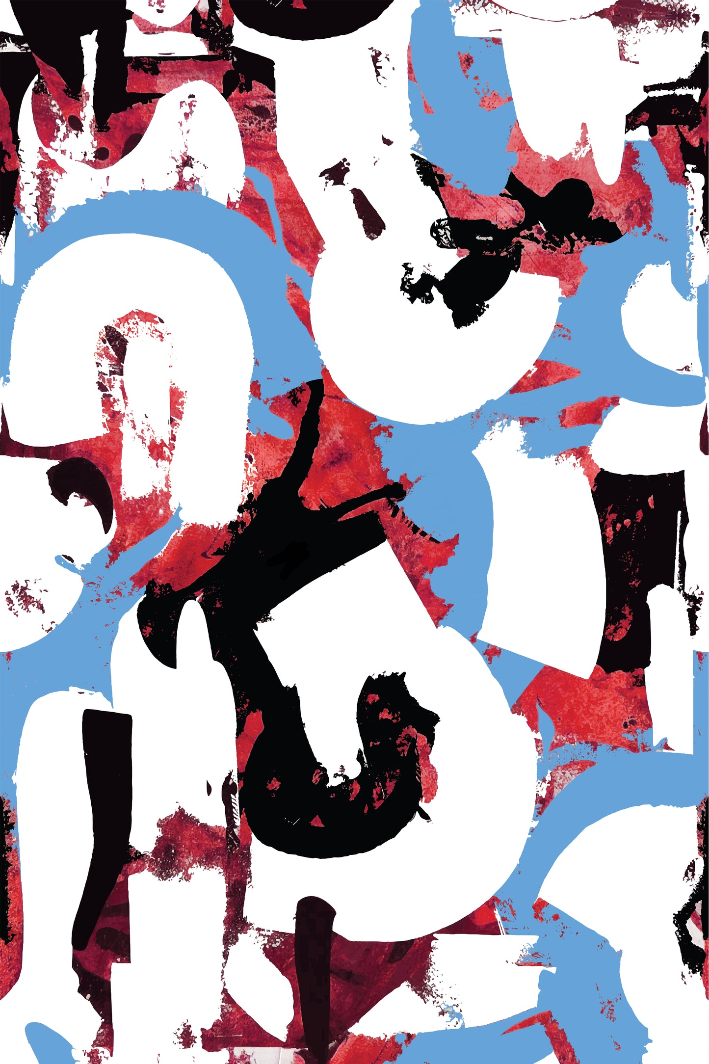 solace short kimono red & blue